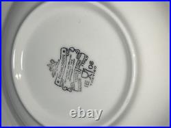 Pagnossin Treviso Blue Ribbed Ironstone Plates Rim Soup Bowls Cup & Saucer 18 PC