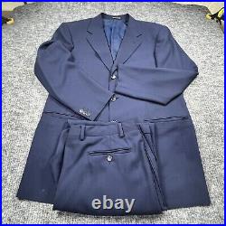Pal Zileri Suit Mens 52L Blue Italian Designer 3 Button Coat Wool Gruppo For All