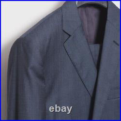 Piattelli Barney's New York Suit 40R (EU50) Blue Italian Wool with Cuff Hem