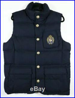 Polo Ralph Lauren Men's Wool Down Vest Jacket Bullion Patch Crest Size XL