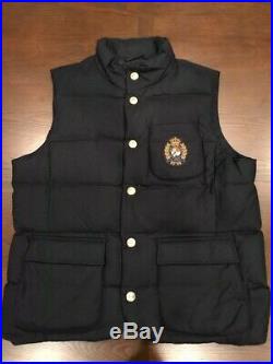 Polo Ralph Lauren Men's Wool Down Vest Jacket Bullion Patch Crest Size XXL 2XL