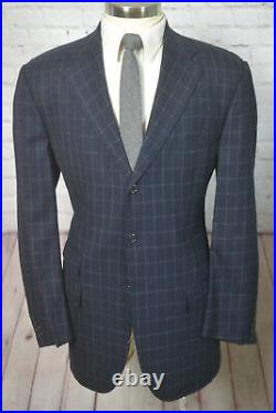 Polo Ralph Lauren Mens Navy Blue ITALIAN Wool Sport Coat Blazer Jacket SIZE 44L