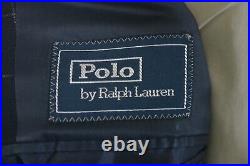 Polo Ralph Lauren Mens Navy Blue ITALIAN Wool Sport Coat Blazer Jacket SIZE 44L