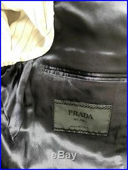 Prada Mens Three Button Two piece pants Suit Blue lightweight Wool Italy 54 R