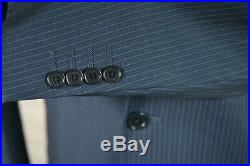 Pronto Uomo ZIGNONE Mens Navy Blue ITALIAN Flat Front 2 Piece Suit 42L 38x31