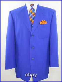Quinto Reda Mens Pure Wool Royal Blue Italian Blazer Jacket Sport Coat 42 R EUC