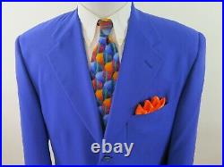 Quinto Reda Mens Pure Wool Royal Blue Italian Blazer Jacket Sport Coat 42 R EUC