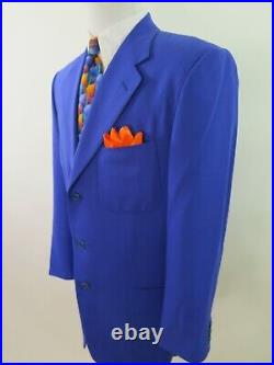 Quinto Reda Mens Pure Wool Royal Blue Italian Blazer Jacket Sport Coat 42 R EUC