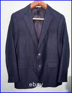 RECENT Samuelsohn Blue Italian Wool Silk Blend 2Btn Blazer Sport Coat Mens 42R