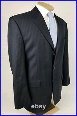 Ralph Lauren Blue Label Mens Suit 42L Navy Pinstripe 2 Piece 3 Button Wool 33X30