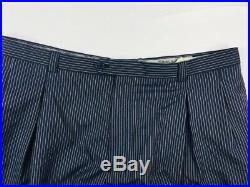 Ranieri Italian luxury suit navy stripe 2 piece men size 52L 44x 36 Super 150's