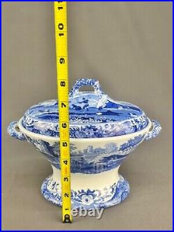 Rare Early 19th c. Spode BLUE ITALIAN 8 Footed Covered Compote Serving Dish