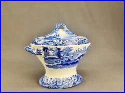 Rare Early 19th c. Spode BLUE ITALIAN 8 Footed Covered Compote Serving Dish