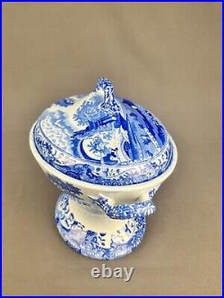 Rare Early 19th c. Spode BLUE ITALIAN 8 Footed Covered Compote Serving Dish