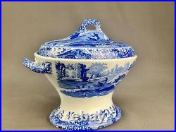 Rare Early 19th c. Spode BLUE ITALIAN 8 Footed Covered Compote Serving Dish