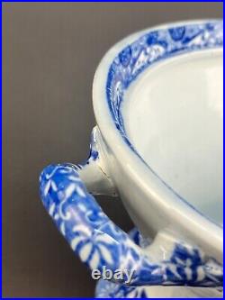 Rare Early 19th c. Spode BLUE ITALIAN 8 Footed Covered Compote Serving Dish