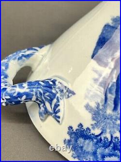 Rare Early 19th c. Spode BLUE ITALIAN 8 Footed Covered Compote Serving Dish