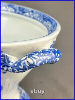 Rare Early 19th c. Spode BLUE ITALIAN 8 Footed Covered Compote Serving Dish