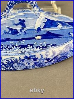 Rare Early 19th c. Spode BLUE ITALIAN 8 Footed Covered Compote Serving Dish