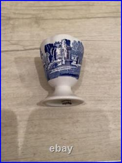 Rare Spode Blue Italian Egg Stand 3 Pieces