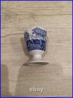 Rare Spode Blue Italian Egg Stand 3 Pieces