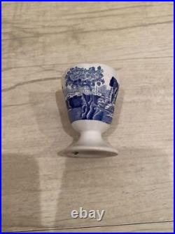 Rare Spode Blue Italian Egg Stand 3 Pieces