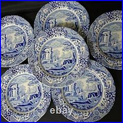 S Spode Blue Italian Plates 6 Pieces 19Cm Made In England