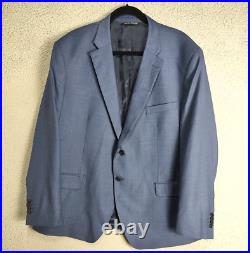 SAKS FITH AVENUE Jacket 48 DR 6 R Blue Italian Ermenegildo Zegna Modern Fit Mens