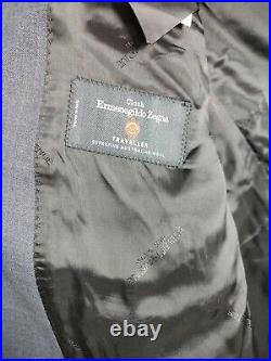 SAKS FITH AVENUE Jacket 48 DR 6 R Blue Italian Ermenegildo Zegna Modern Fit Mens