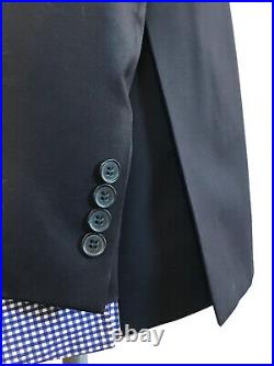 SAMUELSOHN Mens Sport Coat Blazer 40R 2 Button NAVY BLUE ITALIAN WOOL Side Vents