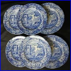 SPODE #5stored Blue Italian plates 6 pieces 15.7cm Made in England