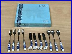 SPODE BLUE ITALIAN 11 PIECES OF CUTLERY SPOONS, FORKS, BUTTER NEWithUNUSED