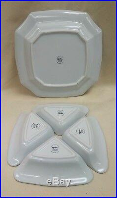 SPODE BLUE ITALIAN 5 Piece Party Set 10 Square Platter & 4 Dishes