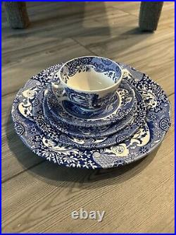 SPODE BLUE ITALIAN PORCELAIN SETTING PLATE CUP SAUCER PLATE BRAND NEW 5 Pieces