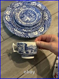 SPODE BLUE ITALIAN PORCELAIN SETTING PLATE CUP SAUCER PLATE BRAND NEW 5 Pieces