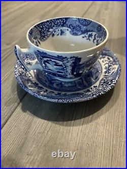 SPODE BLUE ITALIAN PORCELAIN SETTING PLATE CUP SAUCER PLATE BRAND NEW 5 Pieces