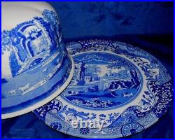 SPODE Blue ITALIAN 2-Piece Serving Platter with Dome ENGLAND
