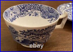 SPODE Blue Italian Design C. 1816 8 Cups and 8 Saucers (16 pcs) Made in England