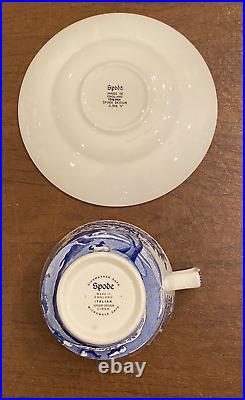 SPODE Blue Italian Design C. 1816 8 Cups and 8 Saucers (16 pcs) Made in England