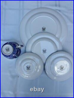 SPODE Blue White Italian 5 Piece Single Place Setting Porcelain New In Box