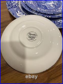 SPODE Blue and White Italian 5 Piece Single Place Setting NICE Porcelain
