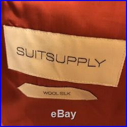 SUITSUPPLY 38R Sienna Blue Check Men's 2-Piece Suit Supply Straight-Slim Cut