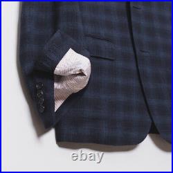 Samuelsohn Suit Size 40R W34 Deep Blue Italian Wool Blend with Natural Shoulder