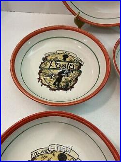 Serving Bowl Set Of 5 Ceramic Toscane Italia Roma Pasta Dish 1980