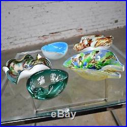 Set 5 Pieces Italian Murano Glass Dishes AVeM Tutti Frutti & Others Turquoise Bl