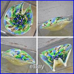 Set 5 Pieces Italian Murano Glass Dishes AVeM Tutti Frutti & Others Turquoise Bl
