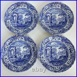 Set Of 4 Spode Blue Italian Cup & Saucer Sets England 8 Pieces Countryside