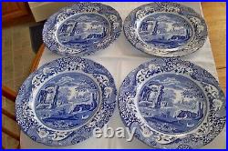 Set of 4 Spode England c. 1816 Blue Italian 10 3/8 Dinner Plates Made in England