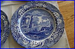 Set of 4 Spode England c. 1816 Blue Italian 10 3/8 Dinner Plates Made in England