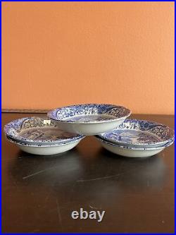 Set of 5 Spode Italian Blue 6.5 Cereal or Soup Bowls England c1816
